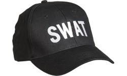 Juoda beisbolo kepuraitė su užrašu SWAT