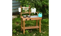 Mud kitchen for children outdoor made of fir wood ECOTOYS