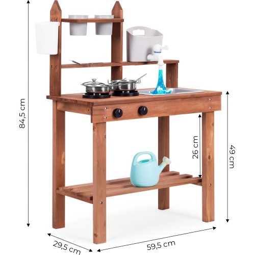 Mud kitchen for children outdoor made of fir wood ECOTOYS