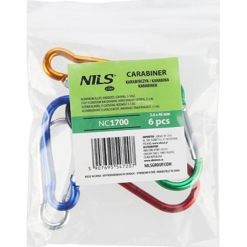 NC1700 CARABINER SET 6 PCS NILS CAMP