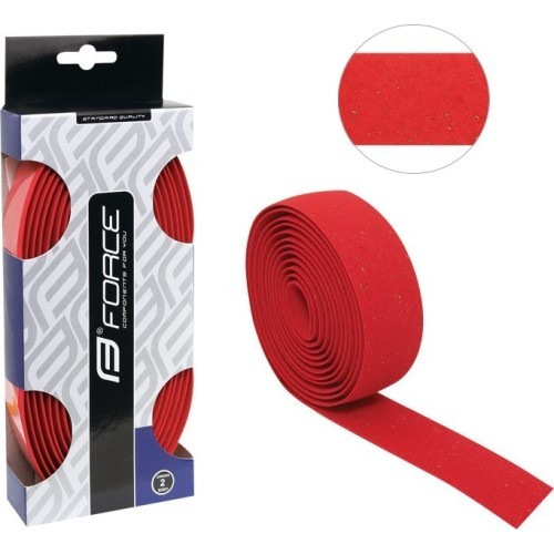 FORCE Handlebar Tape (cork, red)