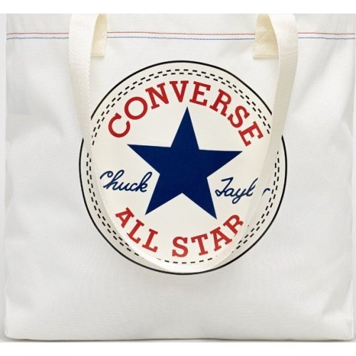 Converse Canvas Tote Bag Egret/Converse Blue White 10023817 A01