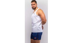 Marškinėliai be rankovių Venum Aqua Tank Top, balti/mėlyni