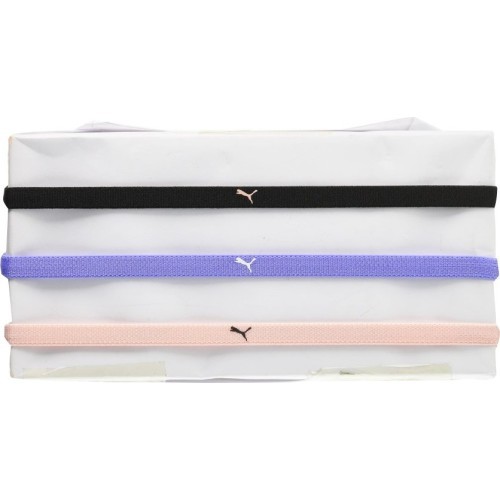 Повязка на голову Puma AT Sportbands женская, набор, чёрная розовая фиолетовая 053491 06