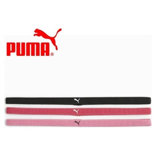 Puma Galvos Juosta AT Sportbands Womens (3pcs) Black Pink 053491 23