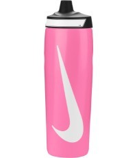 Nike Refuel Bottle Grip Water Bottle 24oz, Black/Pink