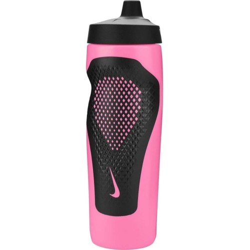 Nike Refuel Bottle Grip Water Bottle 24oz, Black/Pink