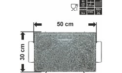 Granito kepimo plokštė GRANIT XL su grioveliu ir laikikliu 50x30x1,65 cm