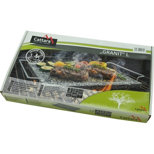 Гранитная плита для гриля GRANIT L с желобком и держателем, 30x20x1,65 см