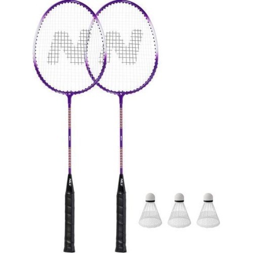 NRZ2053 aliuminio badmintono rinkinys: 2 raketės, 3 plunksninukai ir dėklas NILS