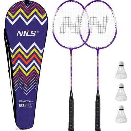 NRZ2053 ALUMINIUM / BADMINTON SET 2 RACKETS + 3 SHUTTLECOCKS + COVER NILS