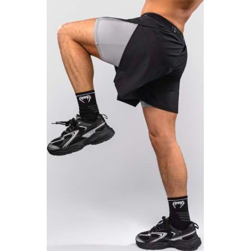 Venum Lazer Hybrid treniruočių šortai, juodi/pilki