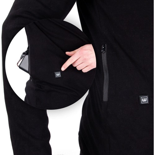 Men’s Heated T-Shirt W-TEC Insulong - Black