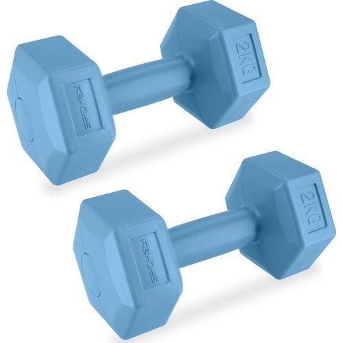 Šešiakampių hantelių komplektas 2x2 kg Spokey MONSTER