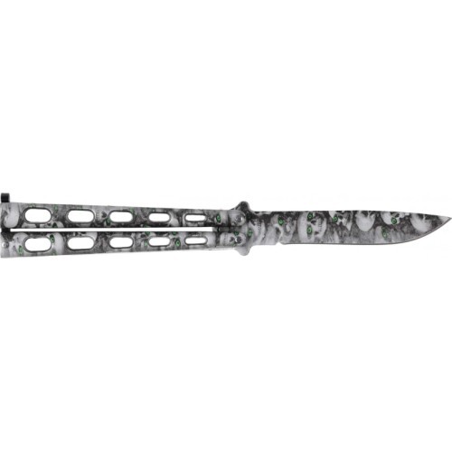 Складной нож Kandar NM497G зелёные черепа глаза бабочки