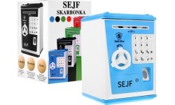 Детская копилка-сейф, синяя