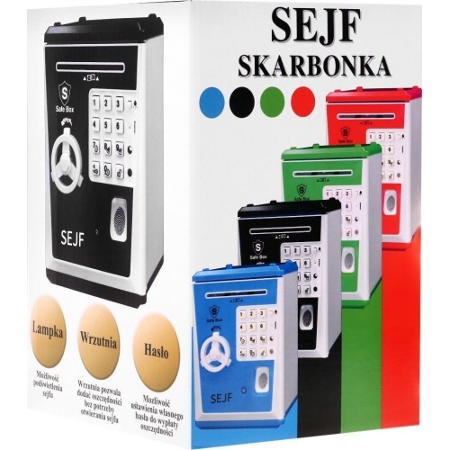 Safety Deposit Box Piggy Bank Blue