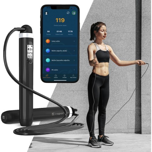 Умная скакалка inSPORTline Jumpsmart - Чёрный
