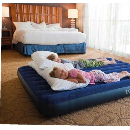 Inflatable 2 Seater Velor Mattress Intex