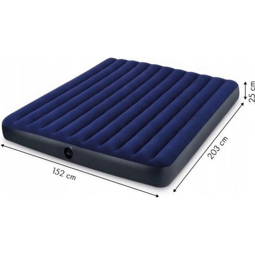 Inflatable 2 Seater Velor Mattress Intex