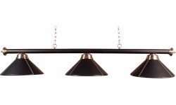 3 Shades Lamp Buffalo Black Leather, 150 cm