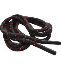 Jėgos virvė inSPORTline WaveRope 35 mm – 12 m - Juoda/raudona