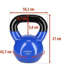 Rubberised Kettlebell HMS KNV - 10 kg