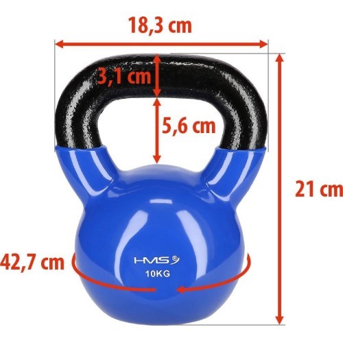 Rubberised Kettlebell HMS KNV - 10 kg