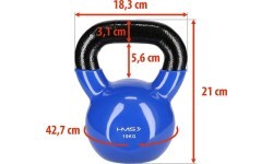Rubberised Kettlebell HMS KNV - 10 kg