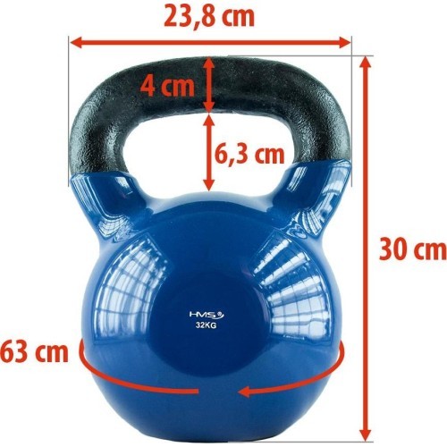 Rubberised Kettlebell HMS KNV - 32kg