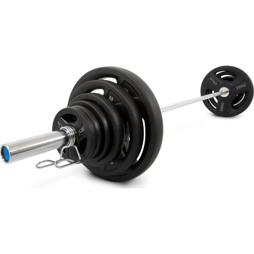 "Pivot Fitness PVT-100 Pro Training Olympic Plate Set - Chrome Bar