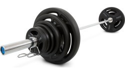 "Pivot Fitness PVT-100 Pro Training Olympic Plate Set - Chrome Bar