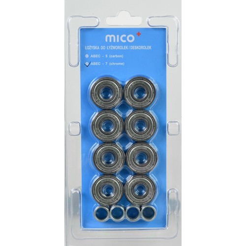 Chrome Bearings Mico Abec-7, 8pcs.