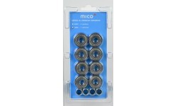 Chrome Bearings Mico Abec-7, 8pcs.