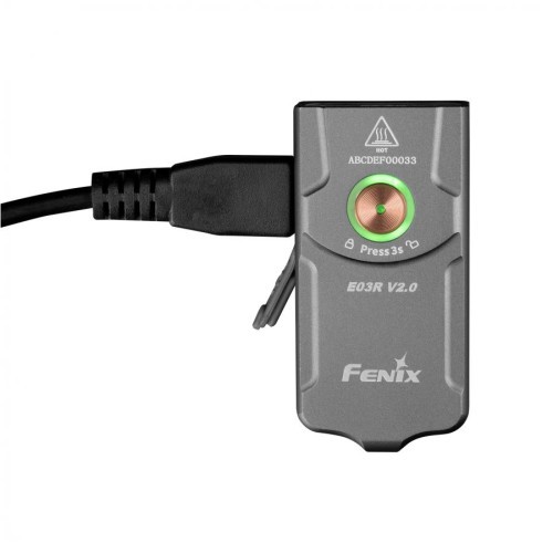 Светодиодный фонарь Fenix E03R V2.0 серый