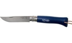 Peilis su dirželiu Opinel Colorama 08 Inox, tamsiai mėlynas, dėkle