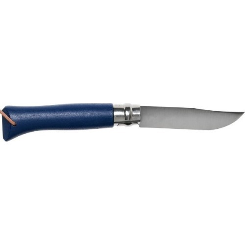 Нож с ремешком Opinel Colorama 08 Inox, тёмно-синий, в чехле