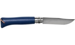 Peilis su dirželiu Opinel Colorama 08 Inox, tamsiai mėlynas, dėkle