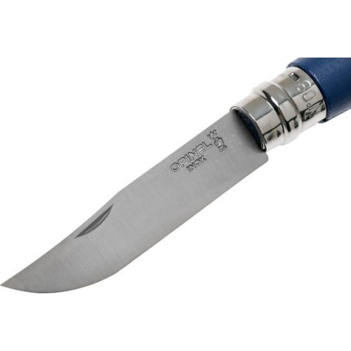 Peilis su dirželiu Opinel Colorama 08 Inox, tamsiai mėlynas, dėkle