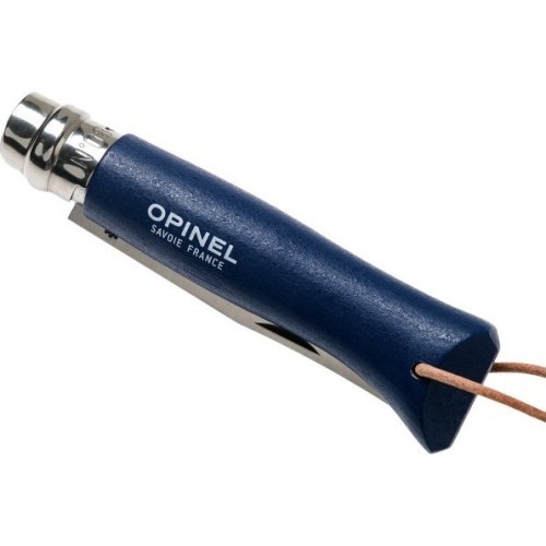 Peilis su dirželiu Opinel Colorama 08 Inox, tamsiai mėlynas, dėkle