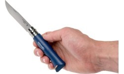 Нож с ремешком Opinel Colorama 08 Inox, тёмно-синий, в чехле