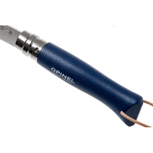 Knife With a Strap Opinel Colorama 08 Inox Grab Blue Navy, In a Case