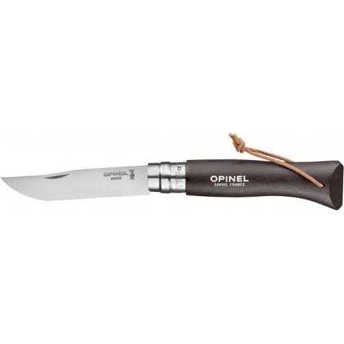 Peilis Opinel Colorama 08 Inox Grab, rudas, su dirželiu