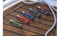 Peilis Opinel Colorama 08 Inox Grab, rudas, su dirželiu