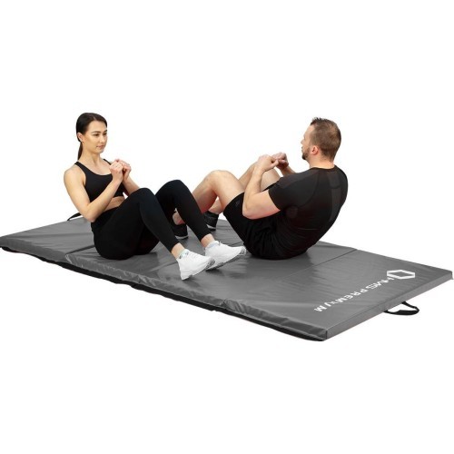 Foldable Gymnastic Mattress HMS Premium MGS01, 2400x1200mm, Gray 