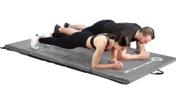 Sulankstomas gimnastikos čiužinys HMS Premium MGS01, 2400 x 1200 mm, pilkas