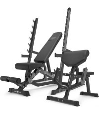 Rinkinys MS6_2.0 – dvipusis suolas + rėminiai stovai + Skoto suolas su reguliuojama atrama, Marbo Sport