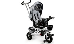 Turning tricycle 360° Grey Delux with canopy ECOTOYS