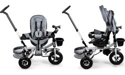 Turning tricycle 360° Grey Delux with canopy ECOTOYS
