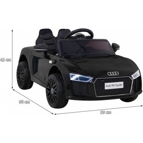 Elektromobilis Audi R8, juodas